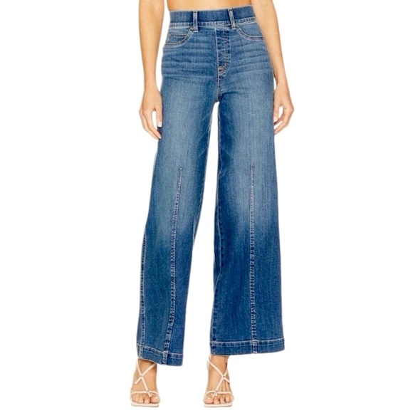 Spanx Seamed Front Wide Leg Jean - Picture 1 of 16